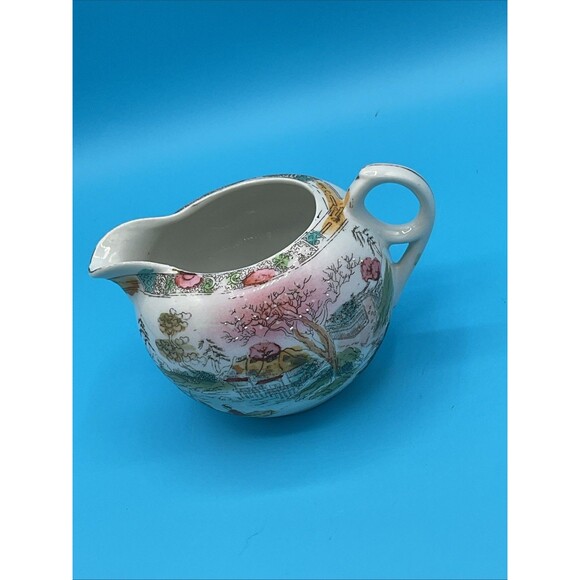 Vintage Japanese Geisha In Boat Porcelain Hand Painted Creamer Made in Japan - Picture 10 of 12